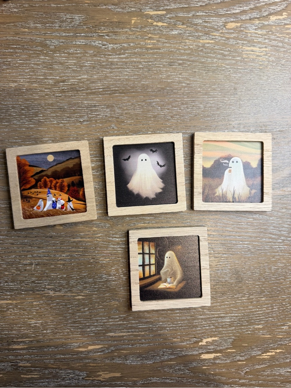 Target Bullseye Halloween Ghost Pictures Magnets,set of 4, 2x2
